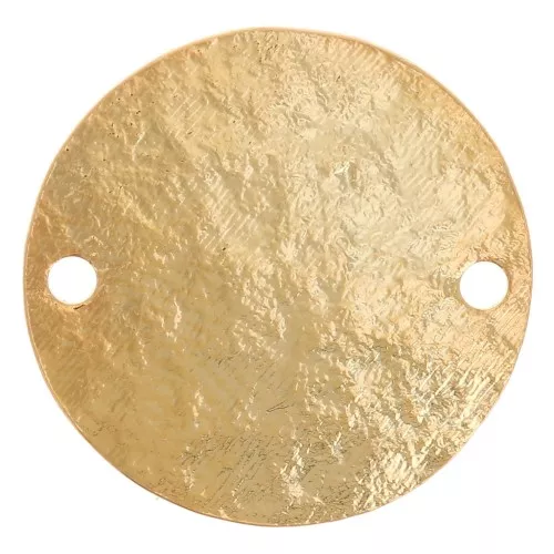 Distanziatore rotondo da 15 mm con effetto martellato - Placcatura oro fino x1