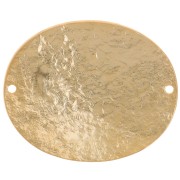 Distanziatore ovale 30x25 mm effetto martellato - Dorato con oro fino x1