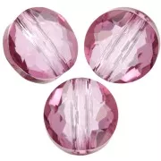 Perles rondes plates - 6 mm - Thin Round  PureCrystal 5034 - Dark Rose x6
