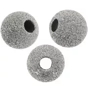 Palline diamantate mm.6 Argento 925 placcate rodiato grigio x5