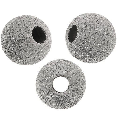 Palline diamantate mm.6 Argento 925 placcate rodiato grigio x5