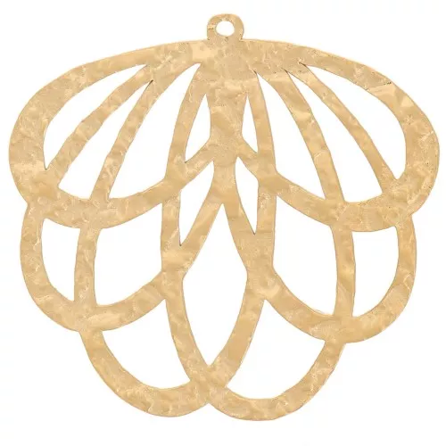 Pendente foglia traforata 29x30 mm - Acciaio inossidabile 316L dorato x1