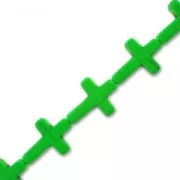 Perlina Croci di pietra tinteggiata 30 mm Verde fluo x1