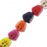 Perlina Assortimento teste di Budda di pietra tinteggiata 15mm Multicolore|raw }}