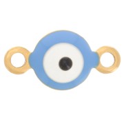 Distanziatore tondo da 6mm occhio blu in resina Acciaio inox 304L dorato x1|raw }}