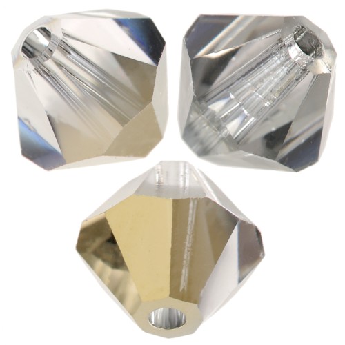 Biconi Preciosa 6 mm - MC Bead Rondell - Crystal Starlight Gold Half x12