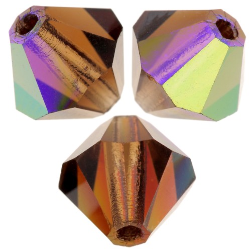 Biconi Preciosa 6 mm - MC Bead Rondell - Smoked Topaz AB x12