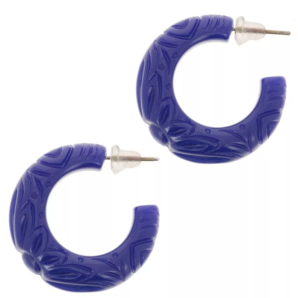 Yheakne Orecchini A Cerchio Quadrati In Resina Blu, Stile - Foto 9