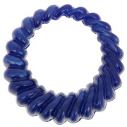 Pendente rotondo scavato ritorto in resina opaca da 29 mm - Blu marcato x1|raw }}