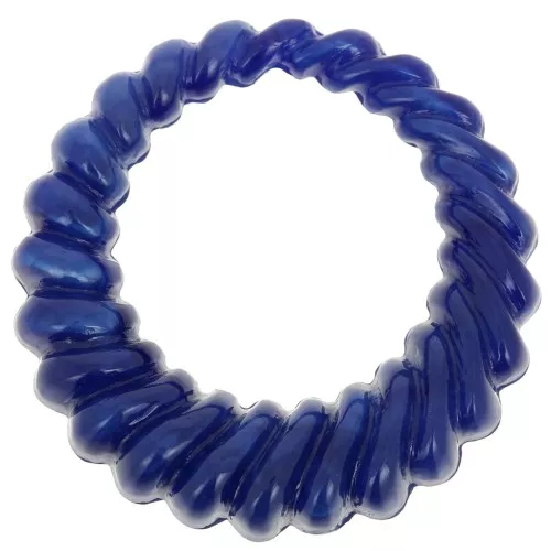 Pendente rotondo scavato ritorto in resina opaca da 29 mm - Blu marcato x1