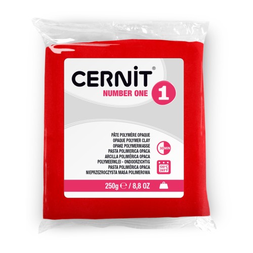 Pasta Cernit Number One Opaca - 250 g Rosso (n. 400)