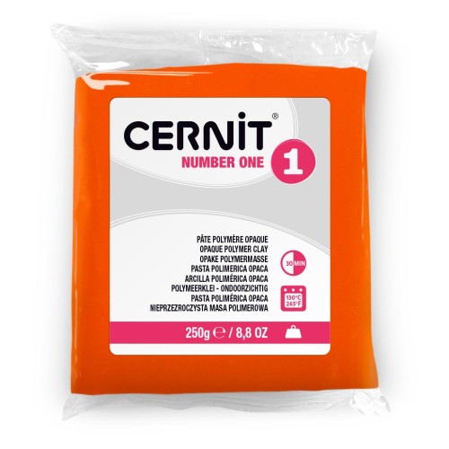Pasta Cernit Number One Opaca - 250 g Arancione (n. 752)