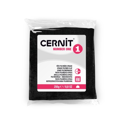Pasta Cernit Number One Opaca - 250 g Nero (n. 100)