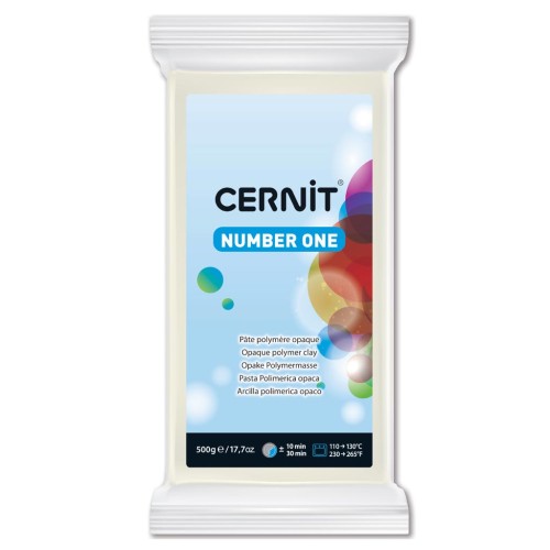 Pasta Cernit Number One Opaca - 500 g Bianca (n. 027)