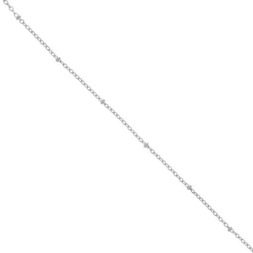 Catena a maglia Forzatina da 1,5 mm con perle appiattite in acciaio inossidabile 304L x1m