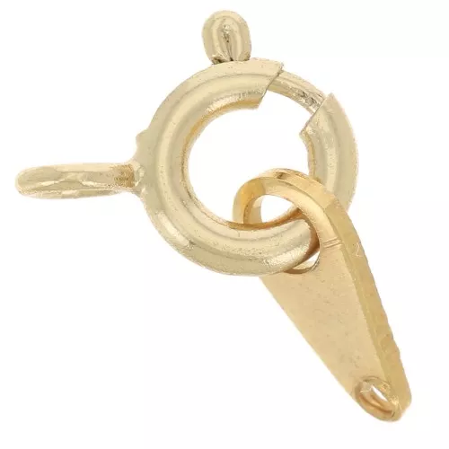 Chiusura a molla con gancio tag da 6 mm - Dorato oro fino x1