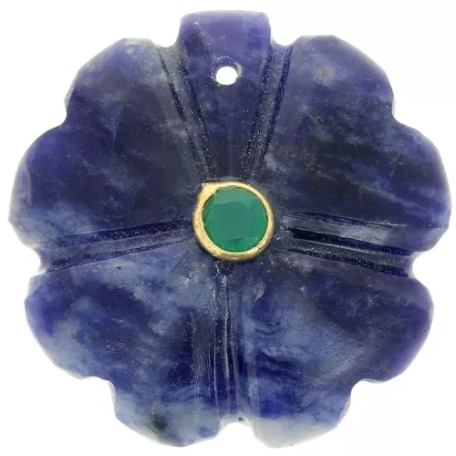 Pendente trifoglio 21 mm - Sodalite - Onice verde