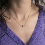 Distanziatore fiore 10x14 mm con ossidi di zirconio - dorato oro fino - cristallo