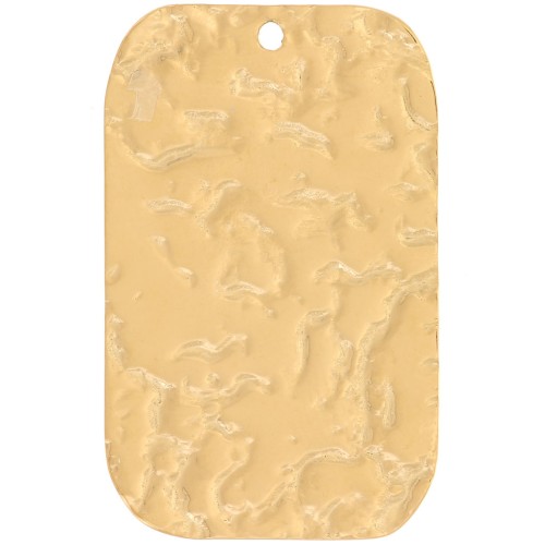 Pendente rettangolare martellato 27x17 mm - Acciaio inossidabile 316L dorato x2