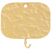 Pendente rettangolo 19x20 mm - Acciaio inossidabile 316L dorato x2