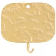 Pendente rettangolo 19x20 mm - Acciaio inossidabile 316L dorato x2