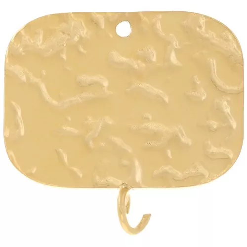Pendente rettangolo 19x20 mm - Acciaio inossidabile 316L dorato x2