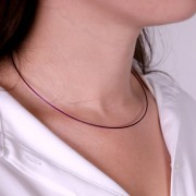 Girocollo con chiusura avvitabile in acciaio inox 40 cm Ametista x1