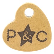 Breloques personnalisées coeur 7x8 mm - Logo simple - Acier inox 304 Doré x100|raw }}