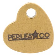 Breloques personnalisées coeur 7x8 mm - Logo complexe - Acier inox 304 Doré x100