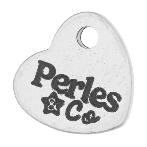 Breloques personnalisées coeur 7x8 mm - Logo complexe - Acier inoxydable 304 x100