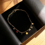 Scatola per collana in cartone 13,5x18x3,5 cm - dorato x1