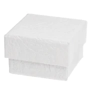 Scatola ad anelli in cartone 5x5x3,5 cm - Bianco x1