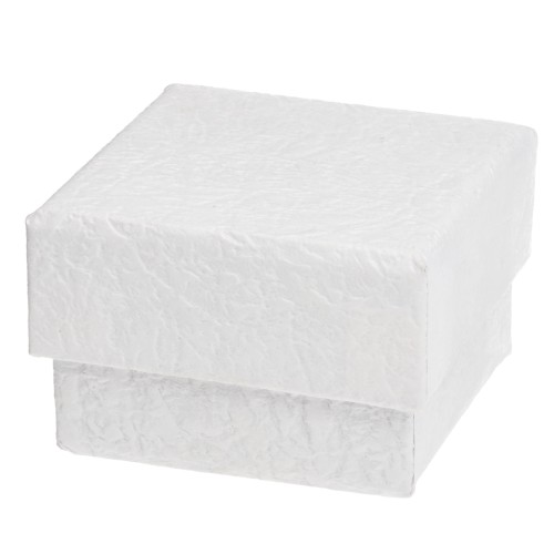 Scatola ad anelli in cartone 5x5x3,5 cm - Bianco x1