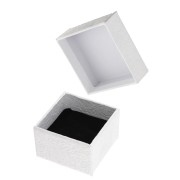 Scatola ad anelli in cartone 5x5x3,5 cm - Bianco x1
