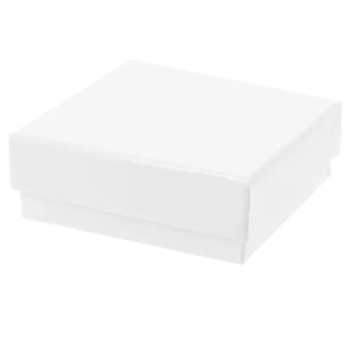 Scatola per gioielli in cartone 8x8x3 cm - Bianco x1