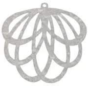 Ciondolo a forma di foglia traforata 29x30 mm - Acciaio inossidabile 316L x1