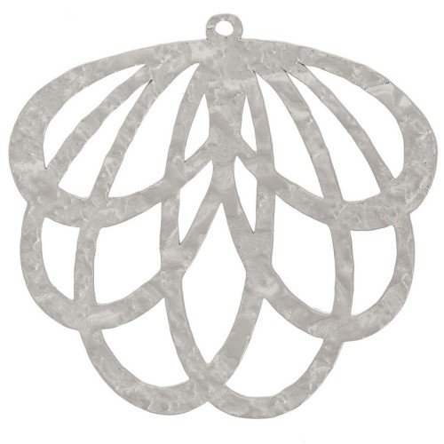Ciondolo a forma di foglia traforata 29x30 mm - Acciaio inossidabile 316L x1