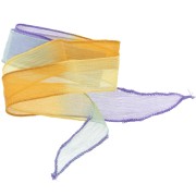 Nastro di seta da 25 mm - Legatura e tintura - Giallo - Viola - Arancione x85cm|raw }}