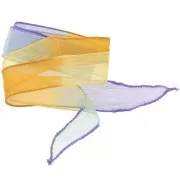 Viola - Ruban de soie 25 mm - Tie and dye - Jaune - Violet - Orange x85cm Ruban de soie 25 mm - Tie and dye - Jaune - Violet - Orange x85cm