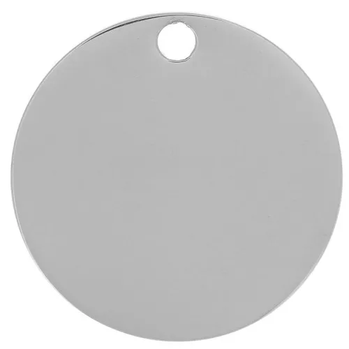 Breloque médaille à graver 15 mm - Acier inoxydable 316L x1