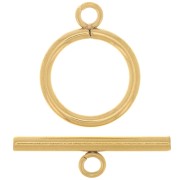 Chiusura a T per bracciale o collana da 16 mm - Acciaio inossidabile placcato oro 304L x1|raw }}
