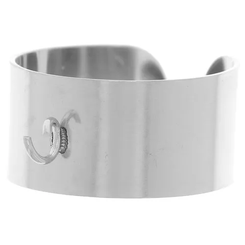 Anello regolabile largo 10 mm con anello aperto - Taglie da 52 a 58 - Acciaio inossidabile 316L x1