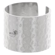 Anello largo martellato regolabile 15 mm - anello chiuso - da T52 a 58 - acciaio inox 316L x1