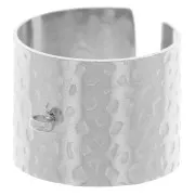 Anello largo martellato regolabile 15 mm - anello chiuso - da T52 a 58 - acciaio inox 316L x1