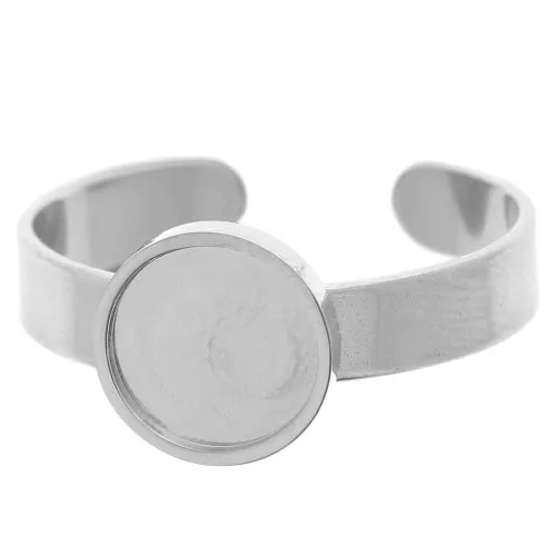 Anello per cabochon con base piatta 8mm - acciaio inox 304 x1