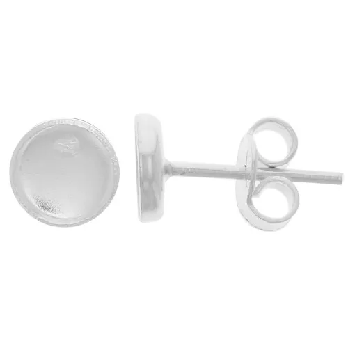 Orecchini per cabochon piatto da 6 mm - Argento 925 x2