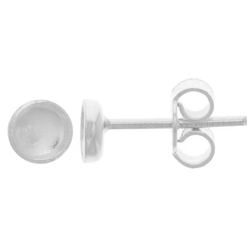 Orecchini per cabochon a fondo piatto 4 mm - Argento 925 x2