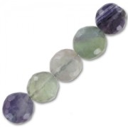 Perline Tonde sfaccettate 10 mm Fluorite x5|raw }}