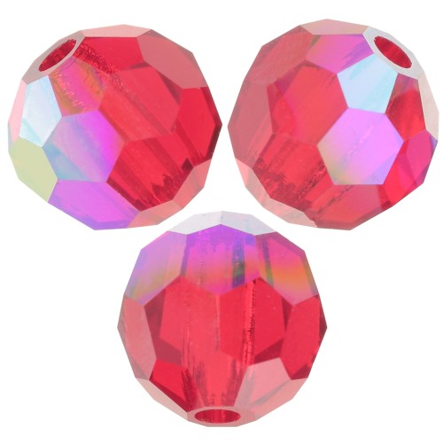 Perline sfaccettate rotonde Preciosa - Round Bead 6 mm - Light Siam AB x6