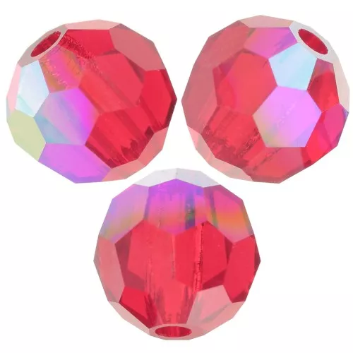 Perline sfaccettate rotonde Preciosa - Round Bead 6 mm - Light Siam AB x6